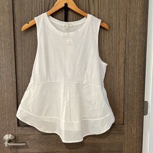 NWT Anthropologie Eri + Ali White Sleeveless Tank, size Large